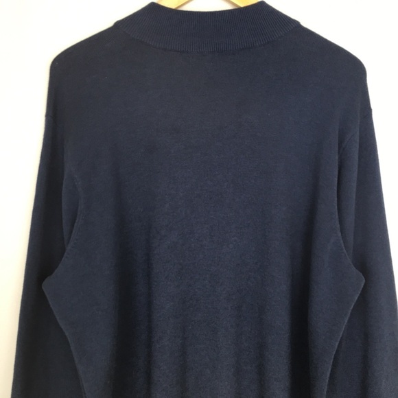 J. McLaughlin Men’s Quarter Zip Pullover Sweater Blue Size XL Preppy - Picture 10 of 12